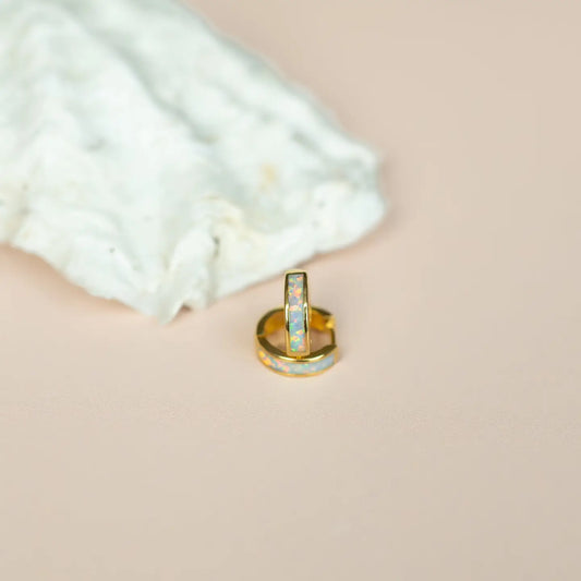 Lumen Opal Huggie Earrings