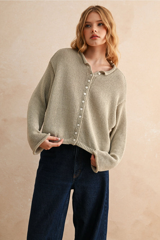 The Elle Cardigan (Stone)