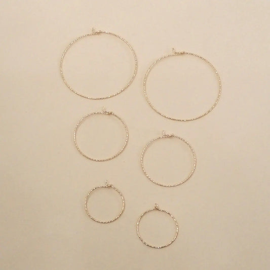 Gold Filled Large Sparkle Hoops