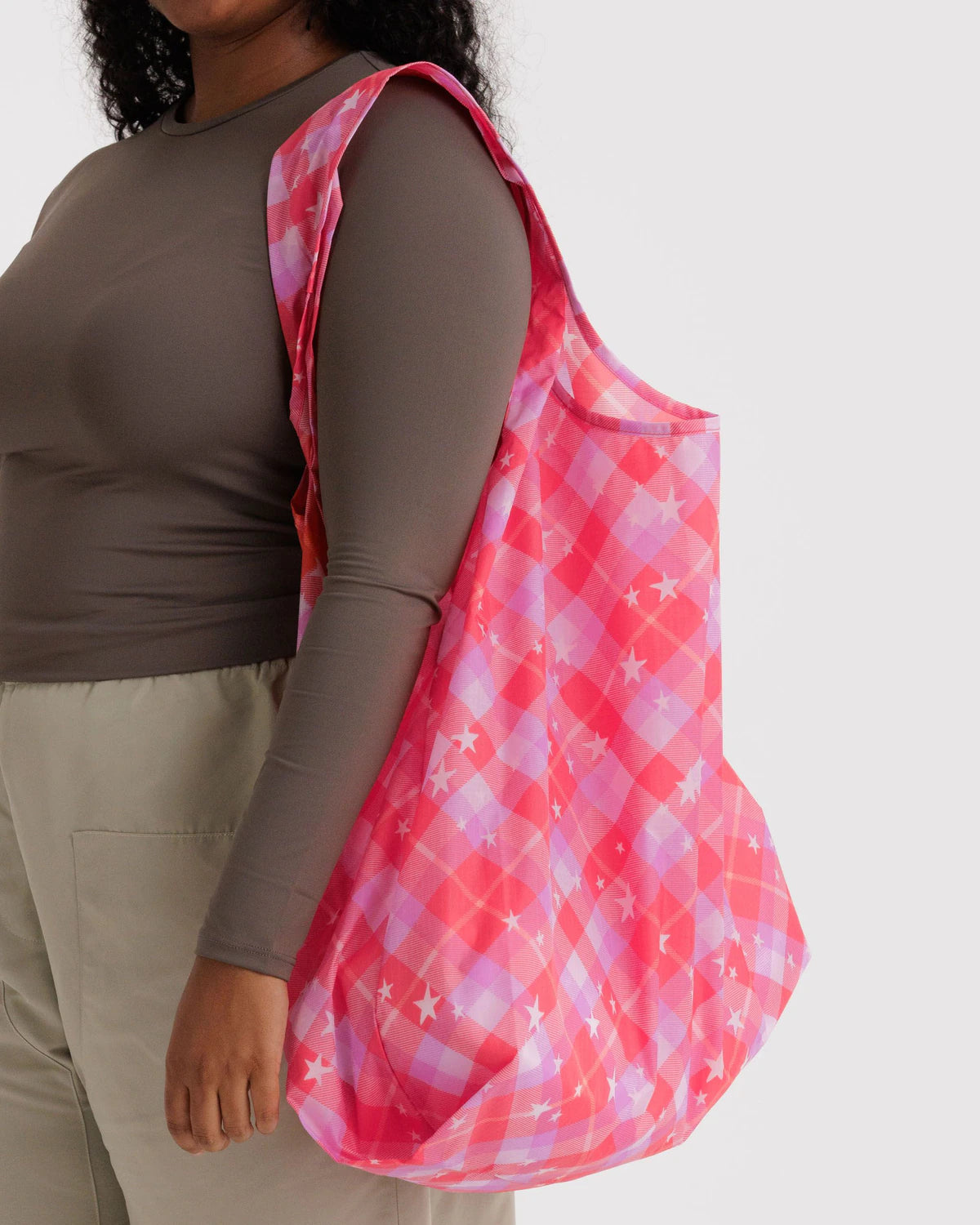 Big Baggu (Pink Star Plaid)
