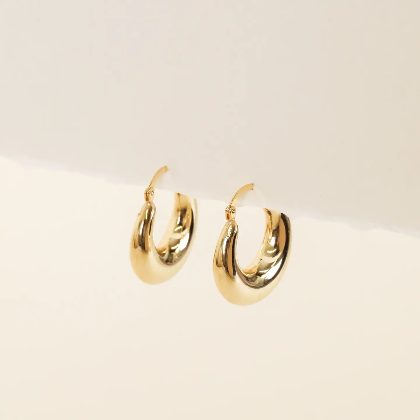 Gold Hoop - Sculptural Wide - Earrings