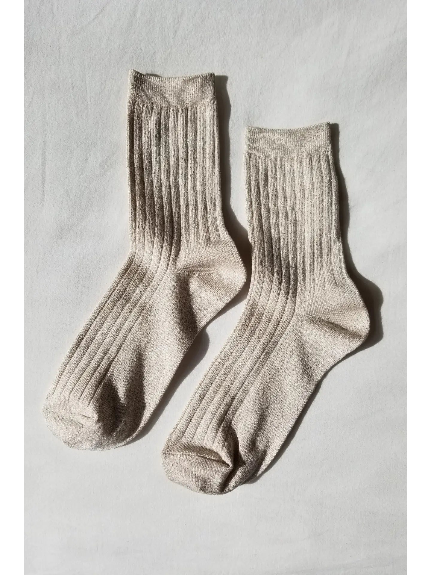 Her Socks - Modal Lurex (Ivory Gold)