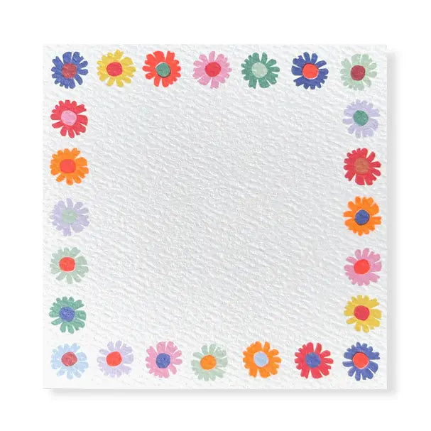 48 Pack / Rainbow Daisies Small Square Notes