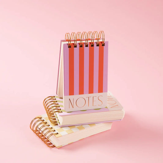 Twin Wire Notepad, 4" X 6" - Stripes