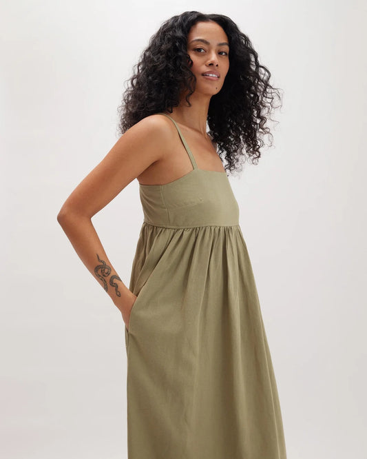 Linen Maxi Dress | Dried Sage