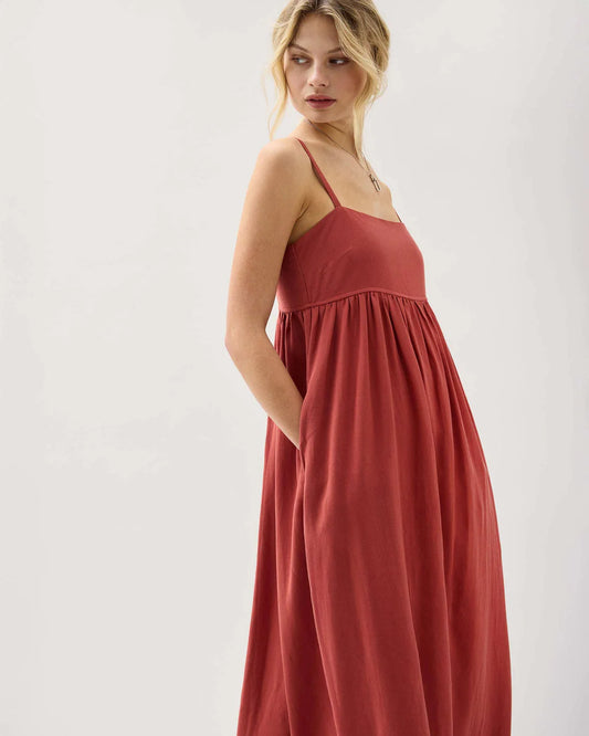 The Linen Maxi Dress - Marsala