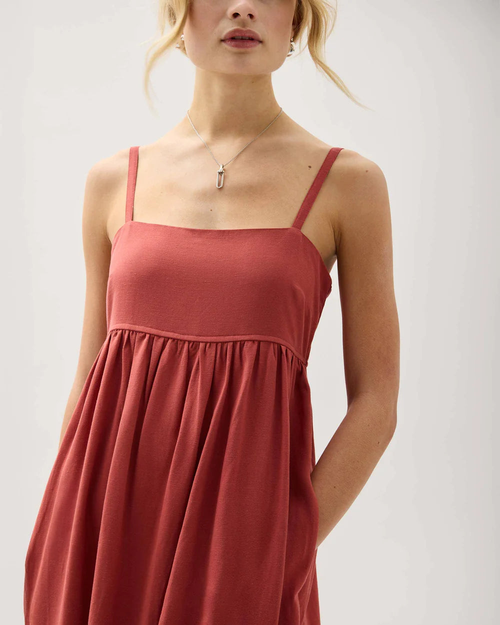 The Linen Maxi Dress - Marsala