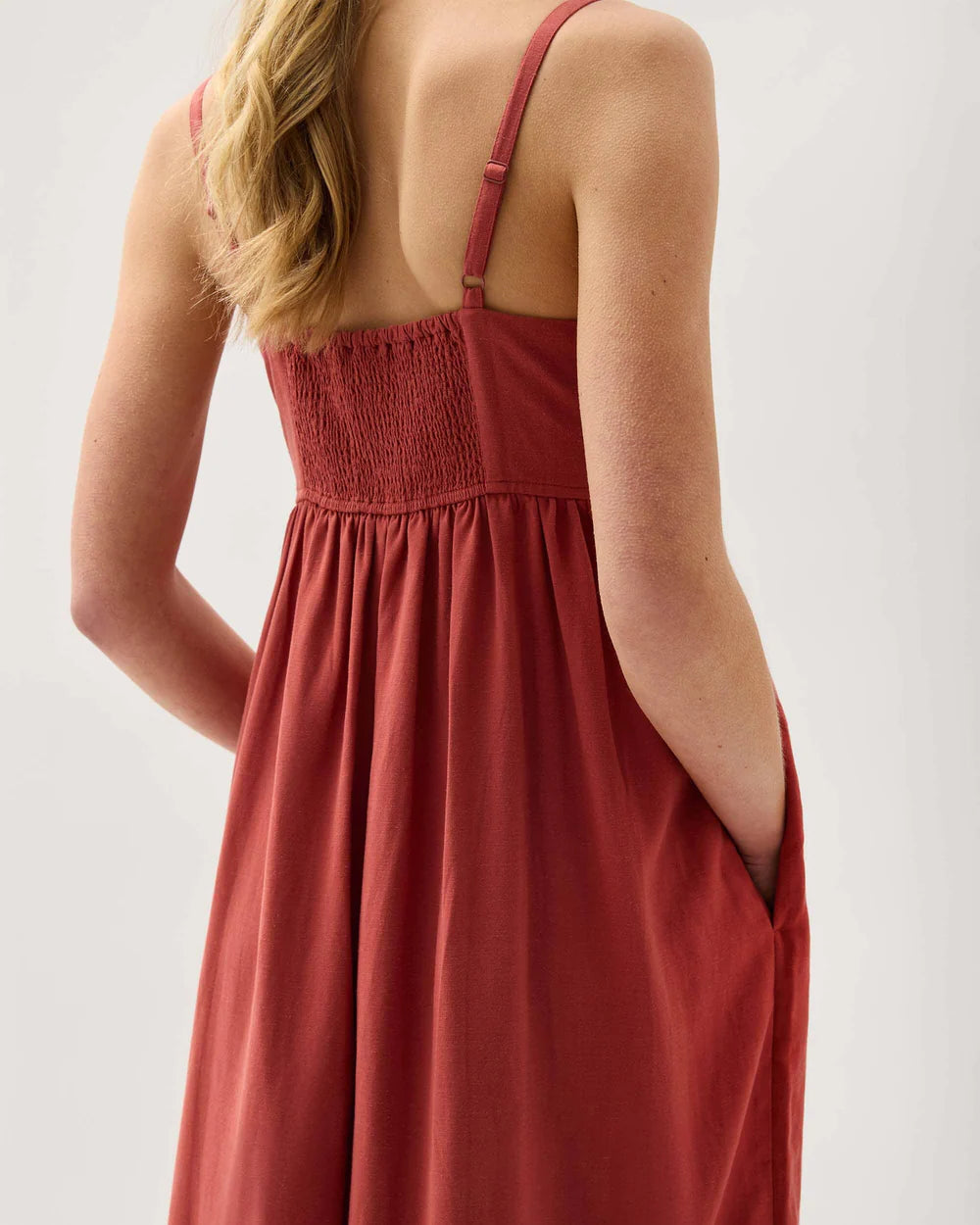 The Linen Maxi Dress - Marsala