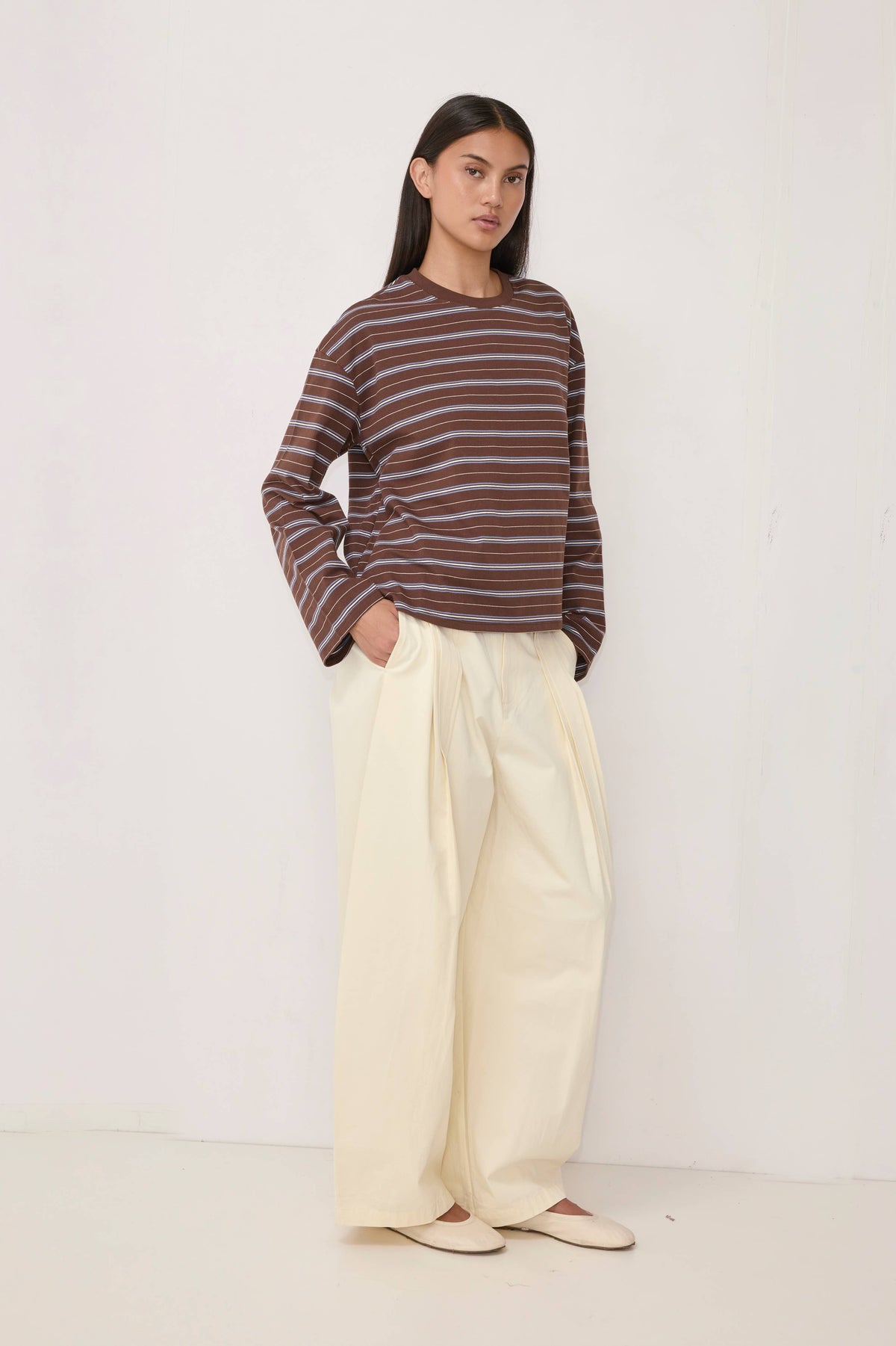 Brown Stripe Bailey Top