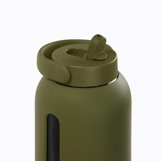 Big Bottle with Straw Cap (Moss)