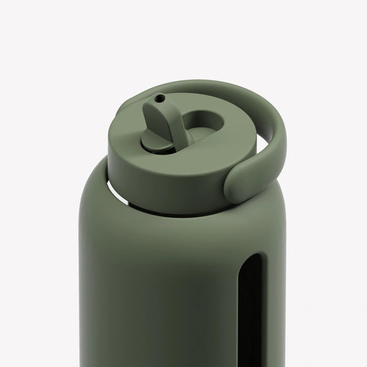 Big Bottle with Straw Cap (Moss)