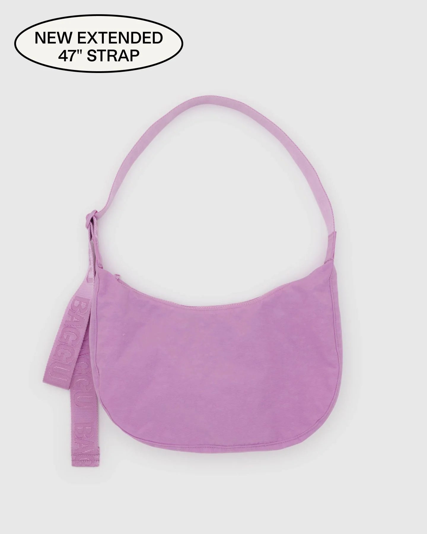 Medium Nylon Crescent Bag | Peony