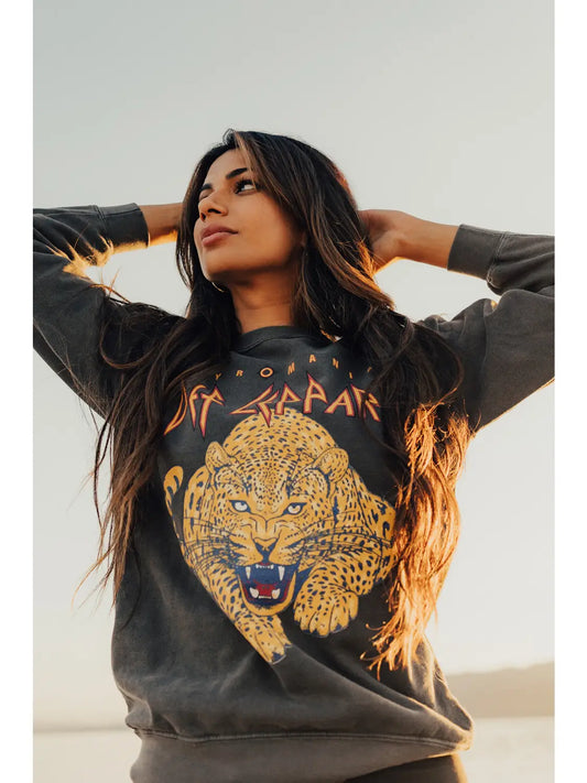 Upcycle Def Leppard Golden Sweater