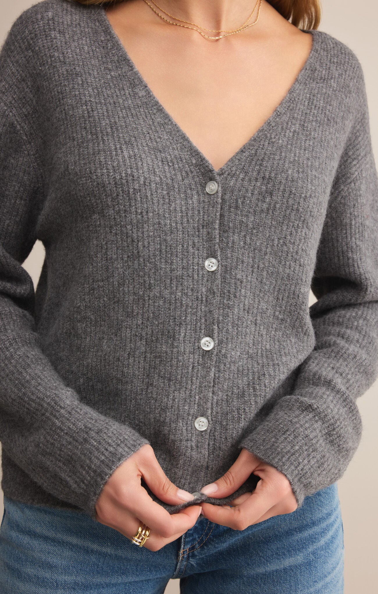 Emile Cardigan Classic Heather Grey