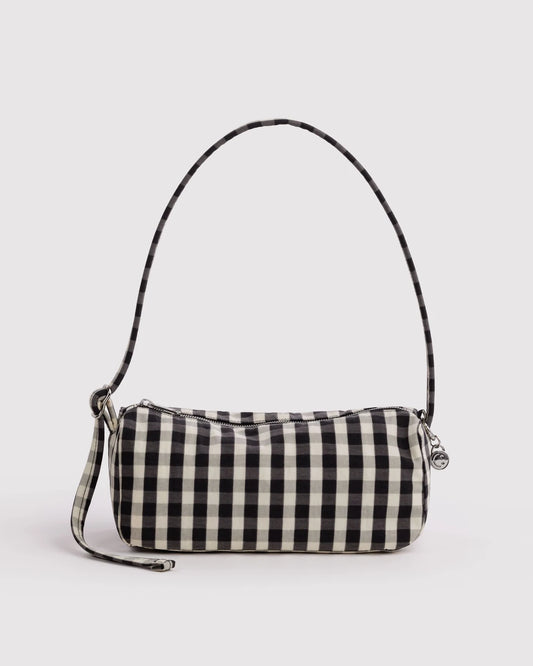 Black And Cream Gingham Nylon Loaf Bag