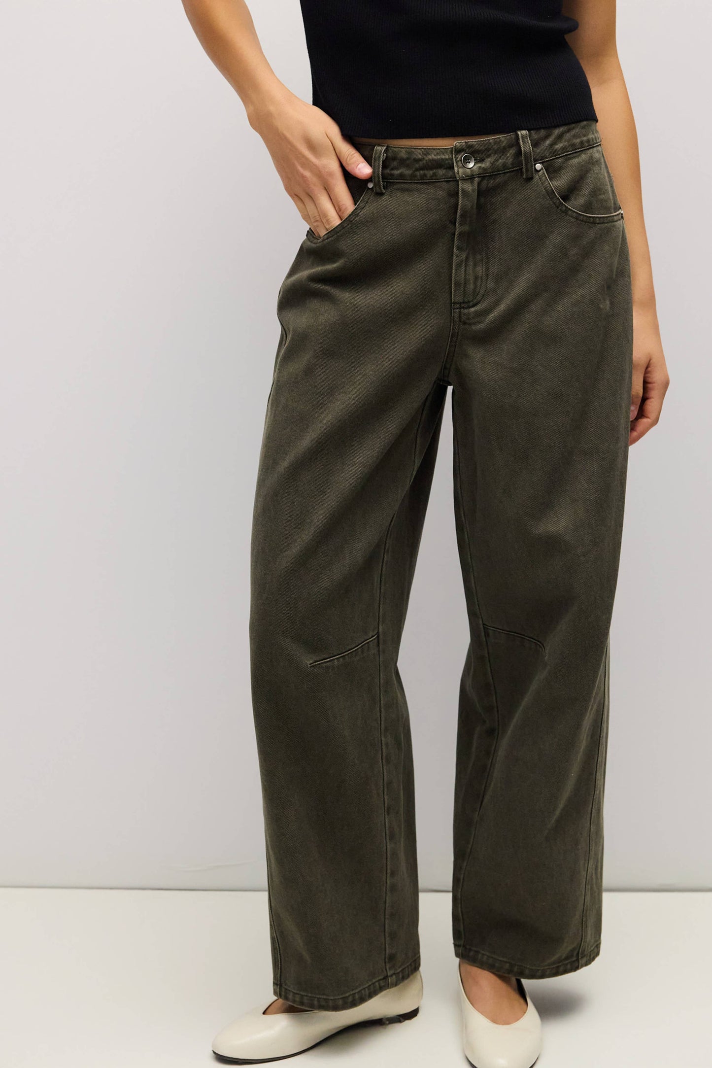 Olive Dixie Pants | Barrel Twill Pants