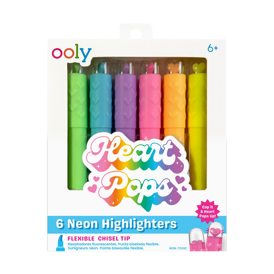 Heart Pops: Neon Highlighters (Set of 6)