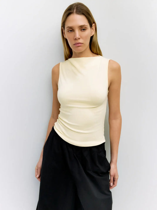 Butter Cowl Neck Knit Tank Top