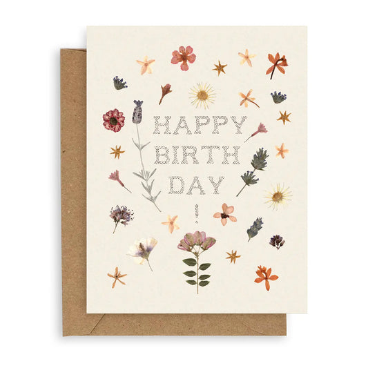 Pressed Flowers Birthday Card