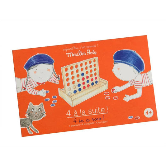 “4 in A Row” Wooden Board Game Recreational Toy