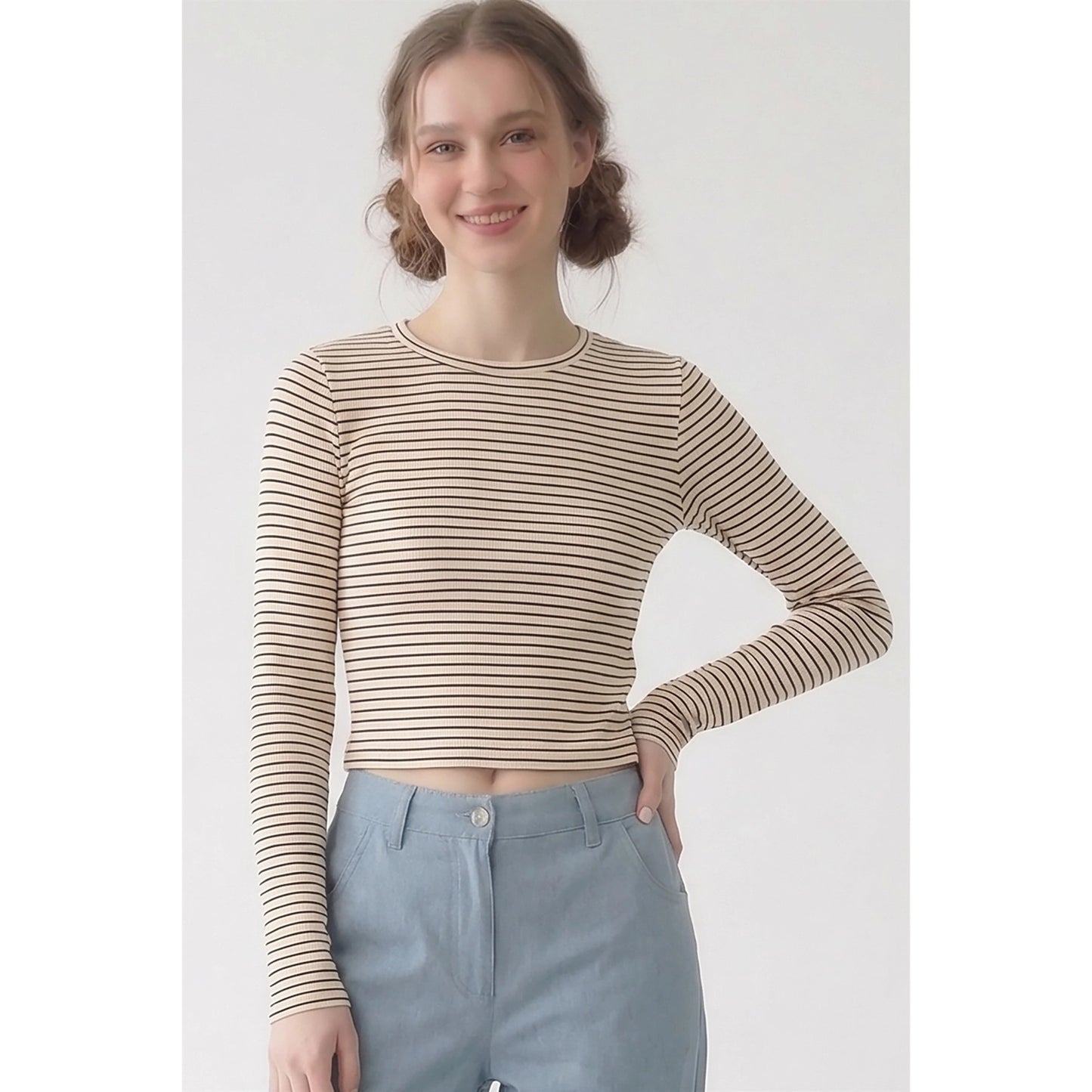 Burgundy Stripe Kallie Tee