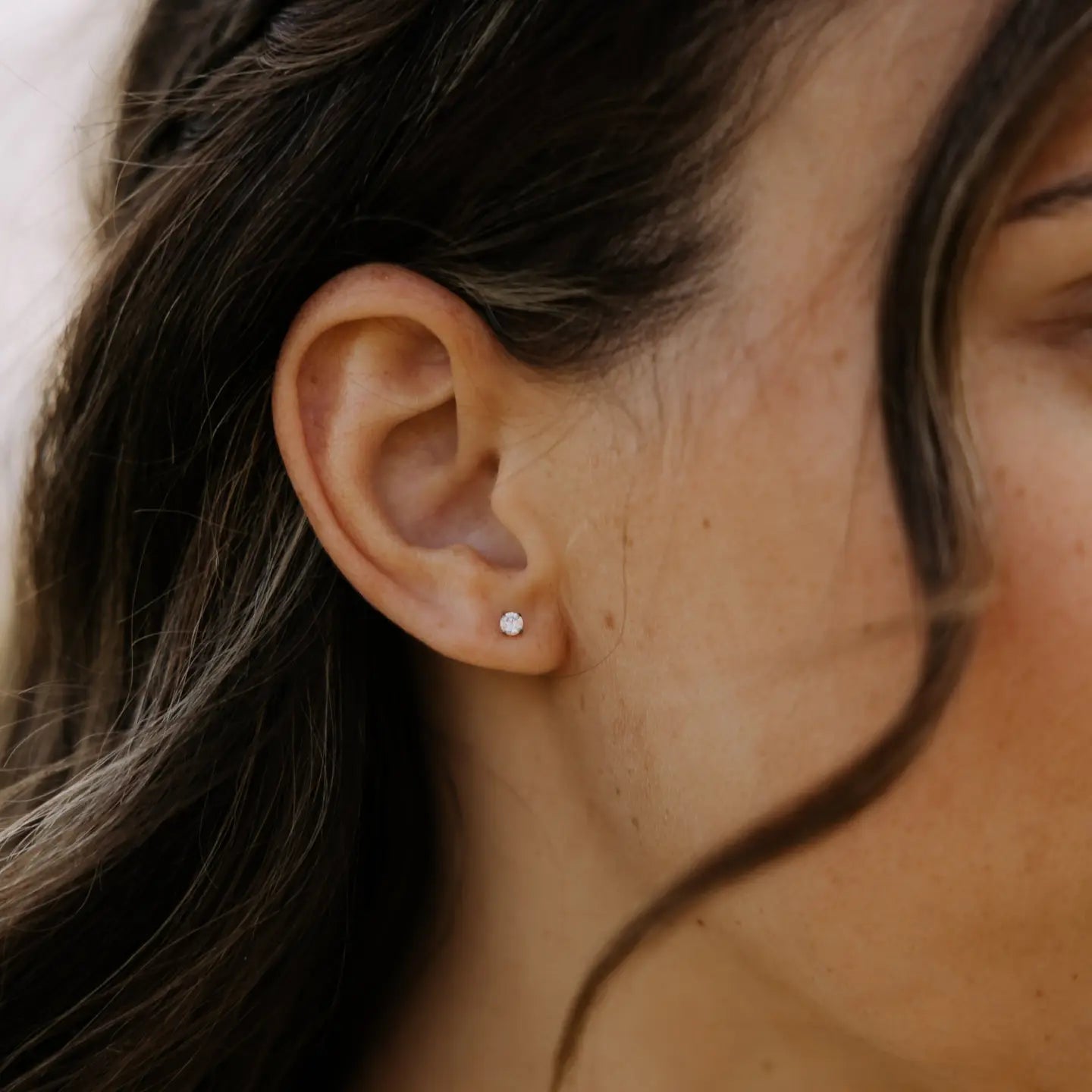 Diamond Flat Back Studs (Gold)