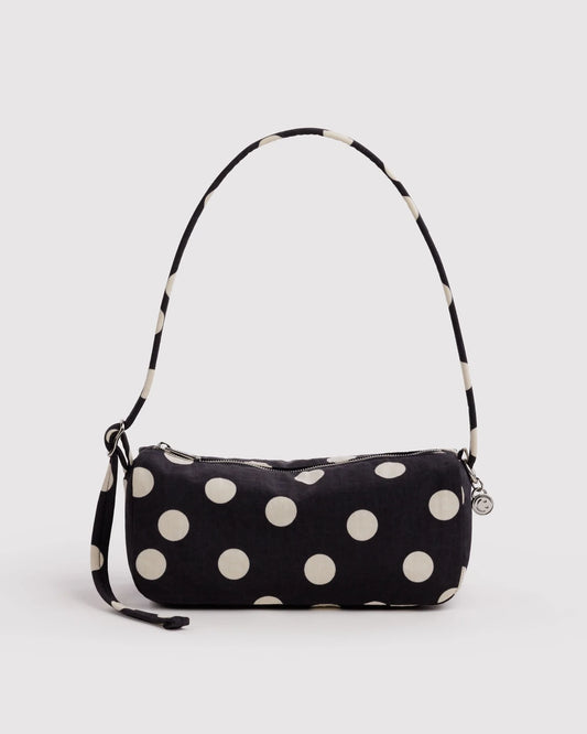 Black And Cream Polka Dot Nylon Loaf Bag