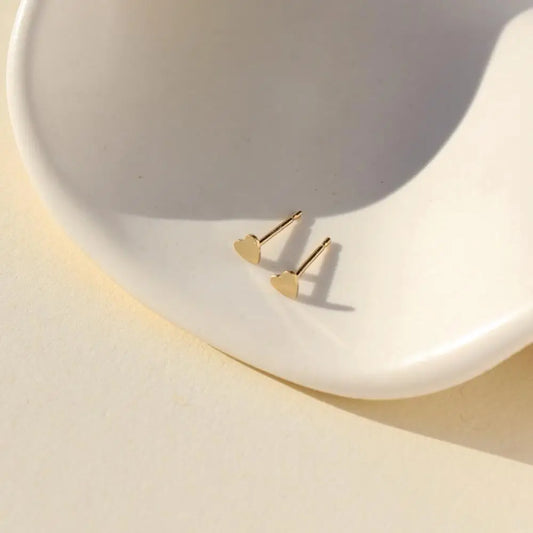 Tiny Heart Studs in 14k Gold Fill