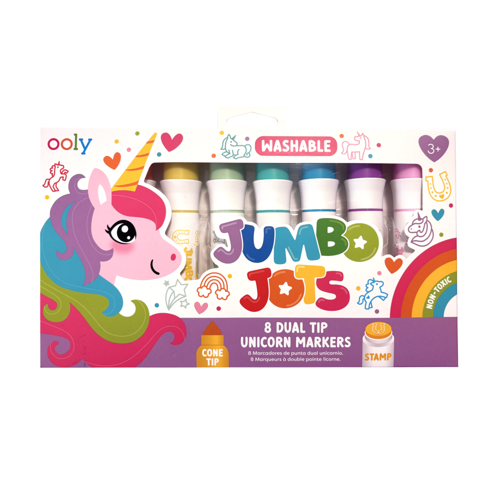 Jumbo Jots Dual Tip Unicorn Markers - Set of 8