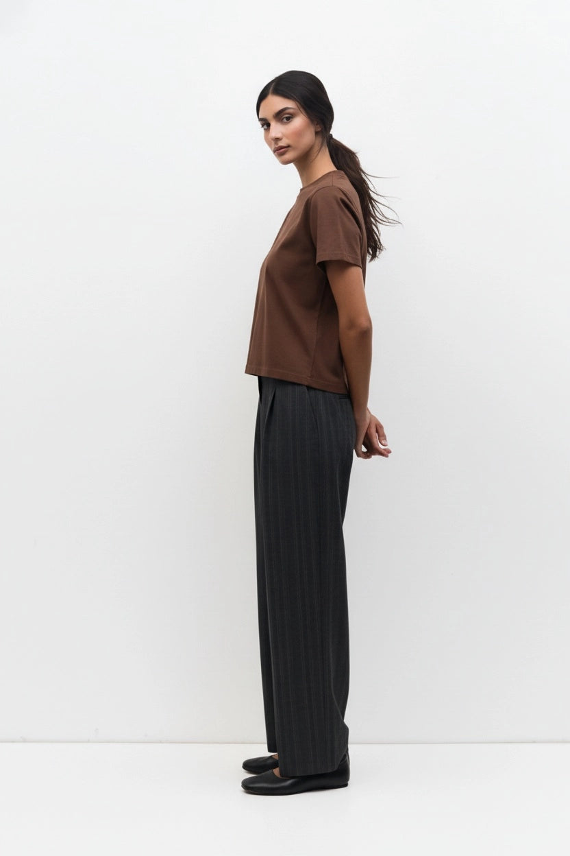Chocolate Brown Heavyweight Cotton T-Shirt