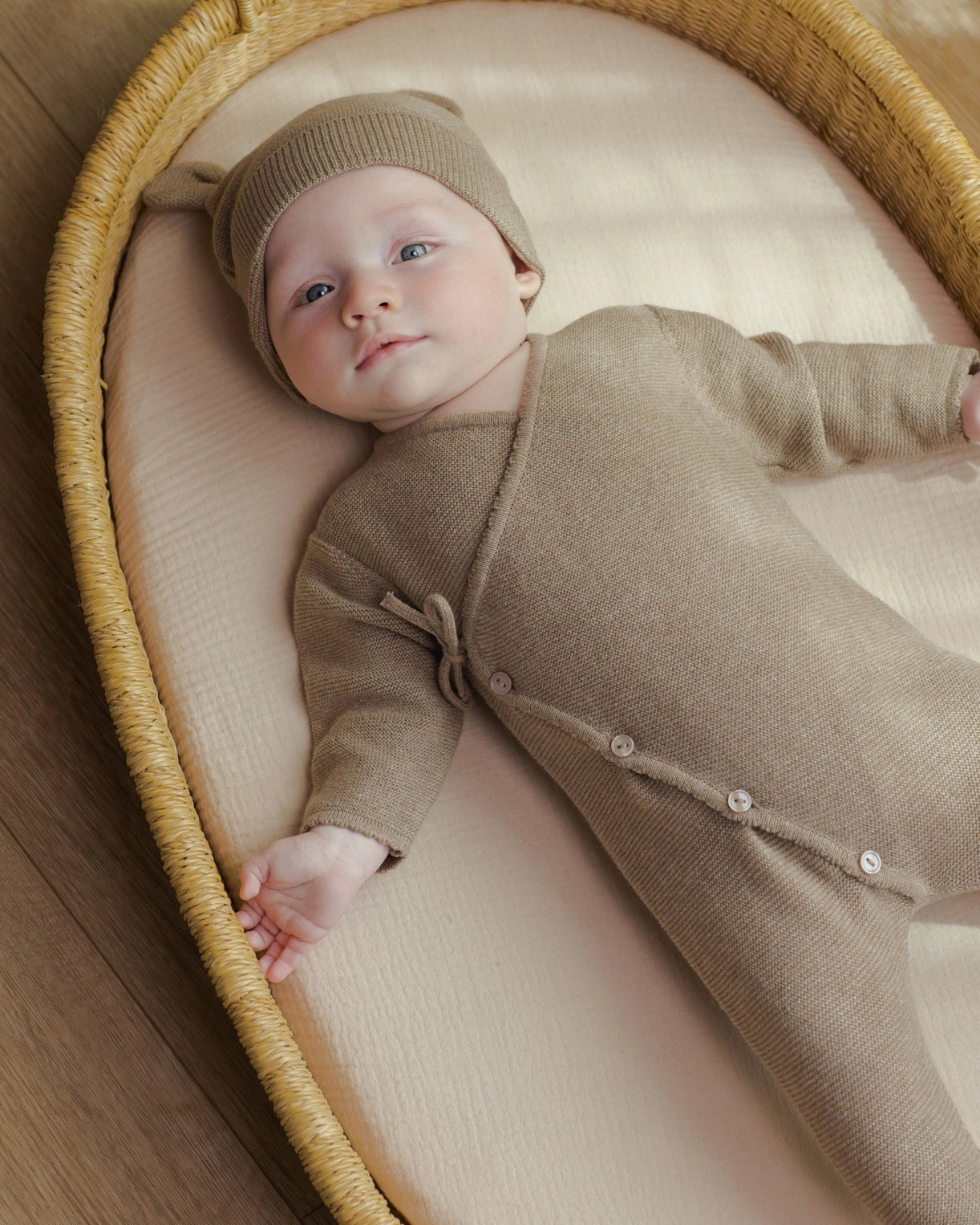 Baby Bear Beanie || Heathered Mocha