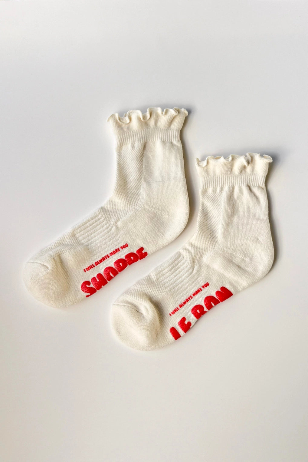 Vanilla Ruffled Hugger Crew Socks