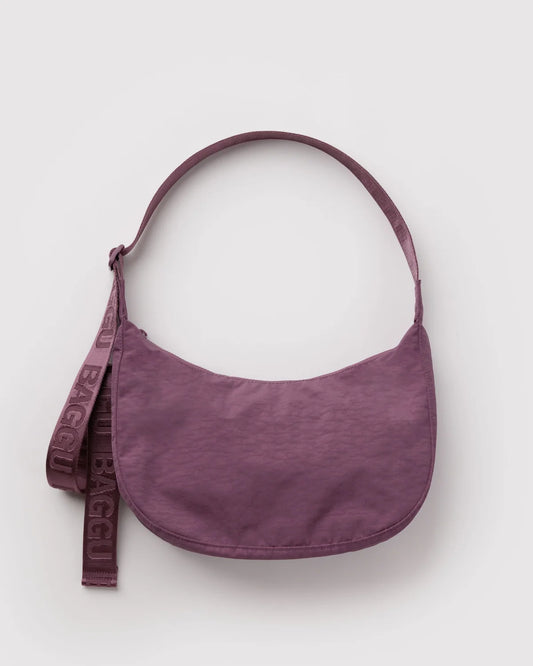 WIld Plum Medium Nylon Crescent Bag