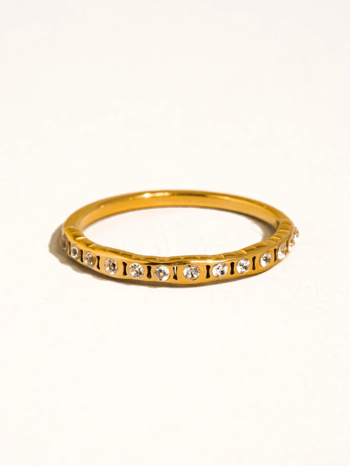 Flair 18K Gold Non-Tarnish Thin Cz Band