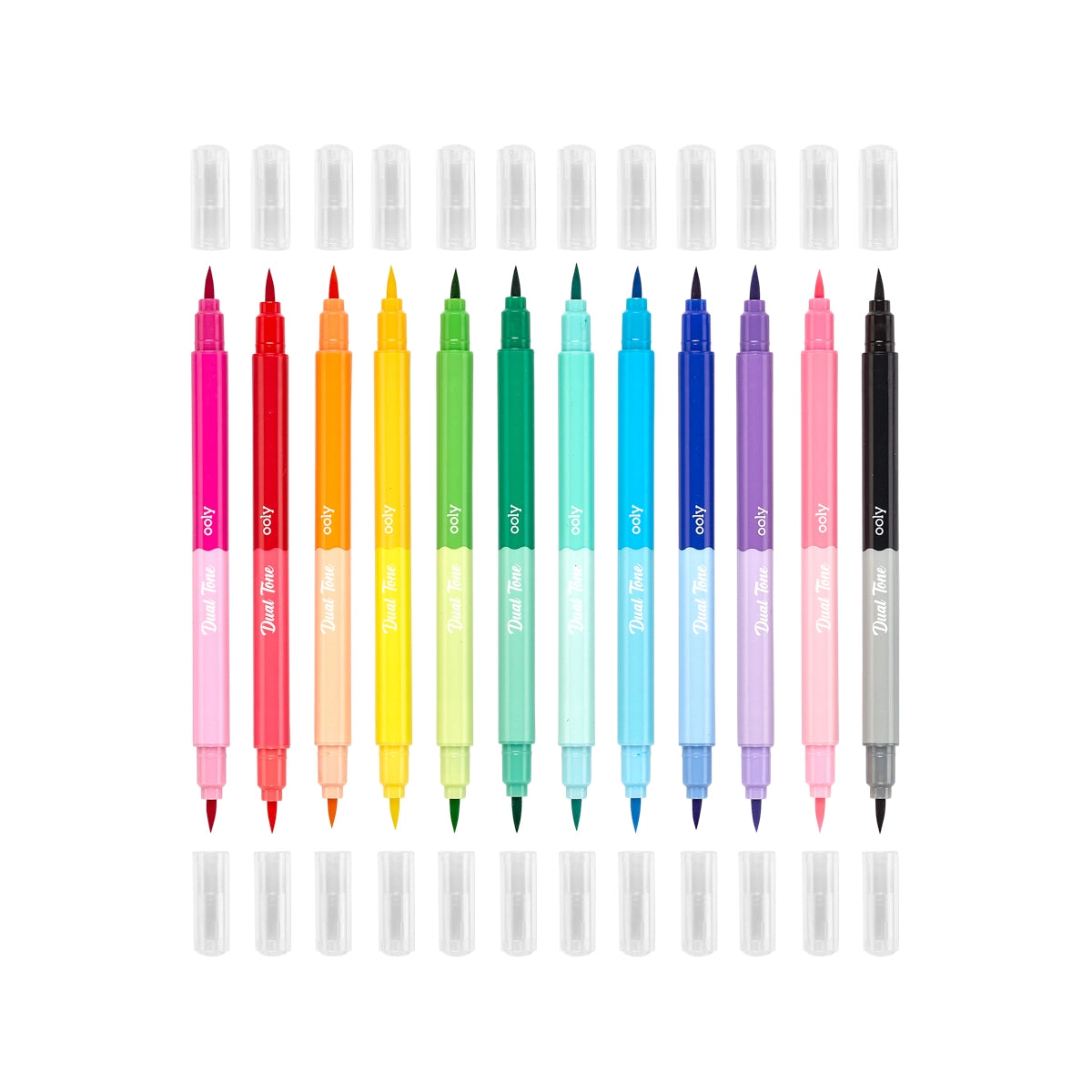 Dual Tone Double Ended Brush Markers (Set of 12 / 24 Colors)