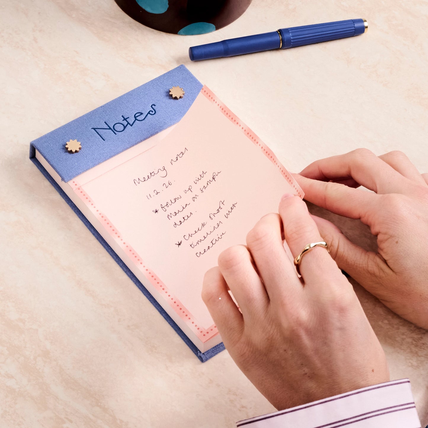 Fabric Hardcover Notepad - Solar Power