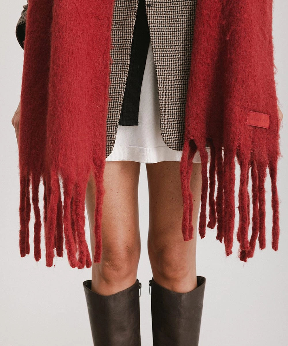 Mik Oversized Scarf (Burgundy)