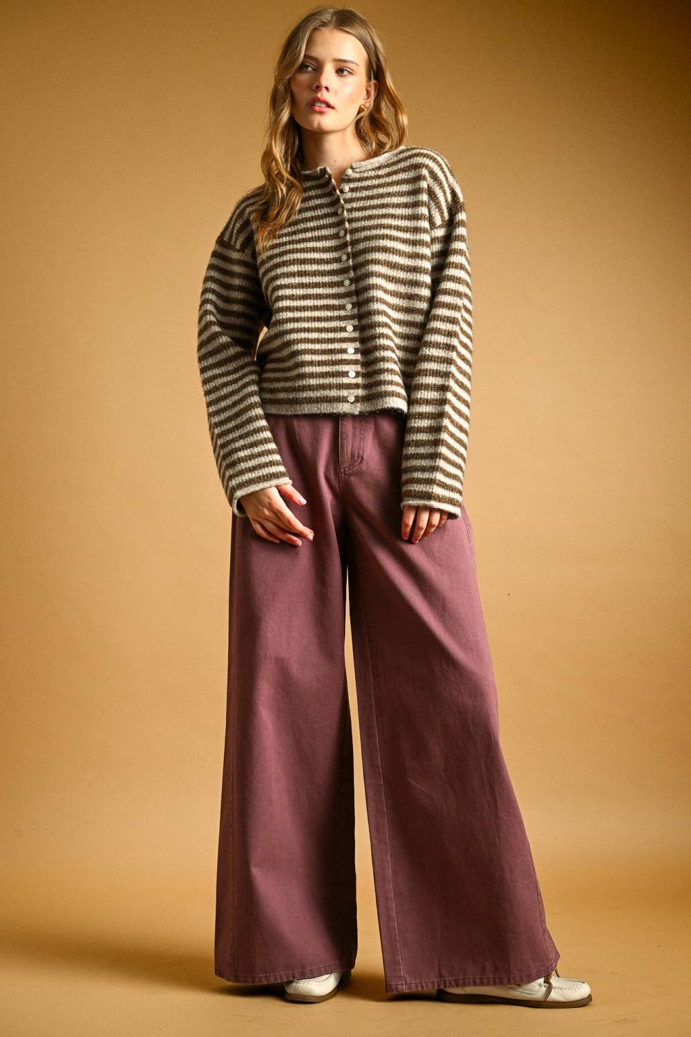 Mocha Striped Cardigan