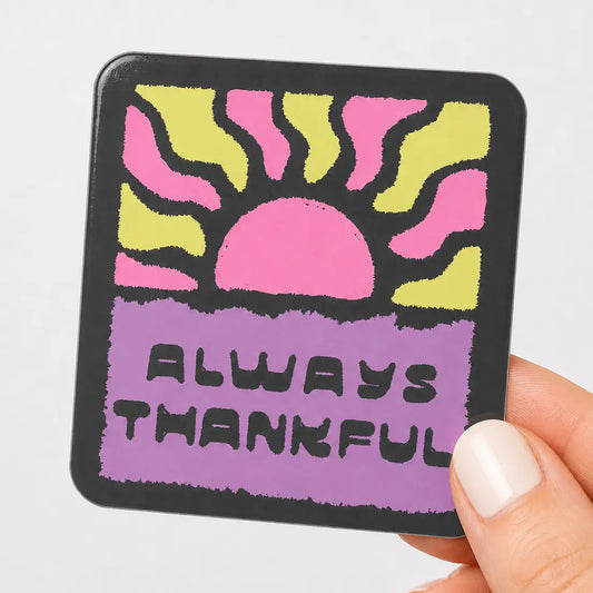 Gratitude Sticker | Fall Gift | Surf Shop Sticker | Neon