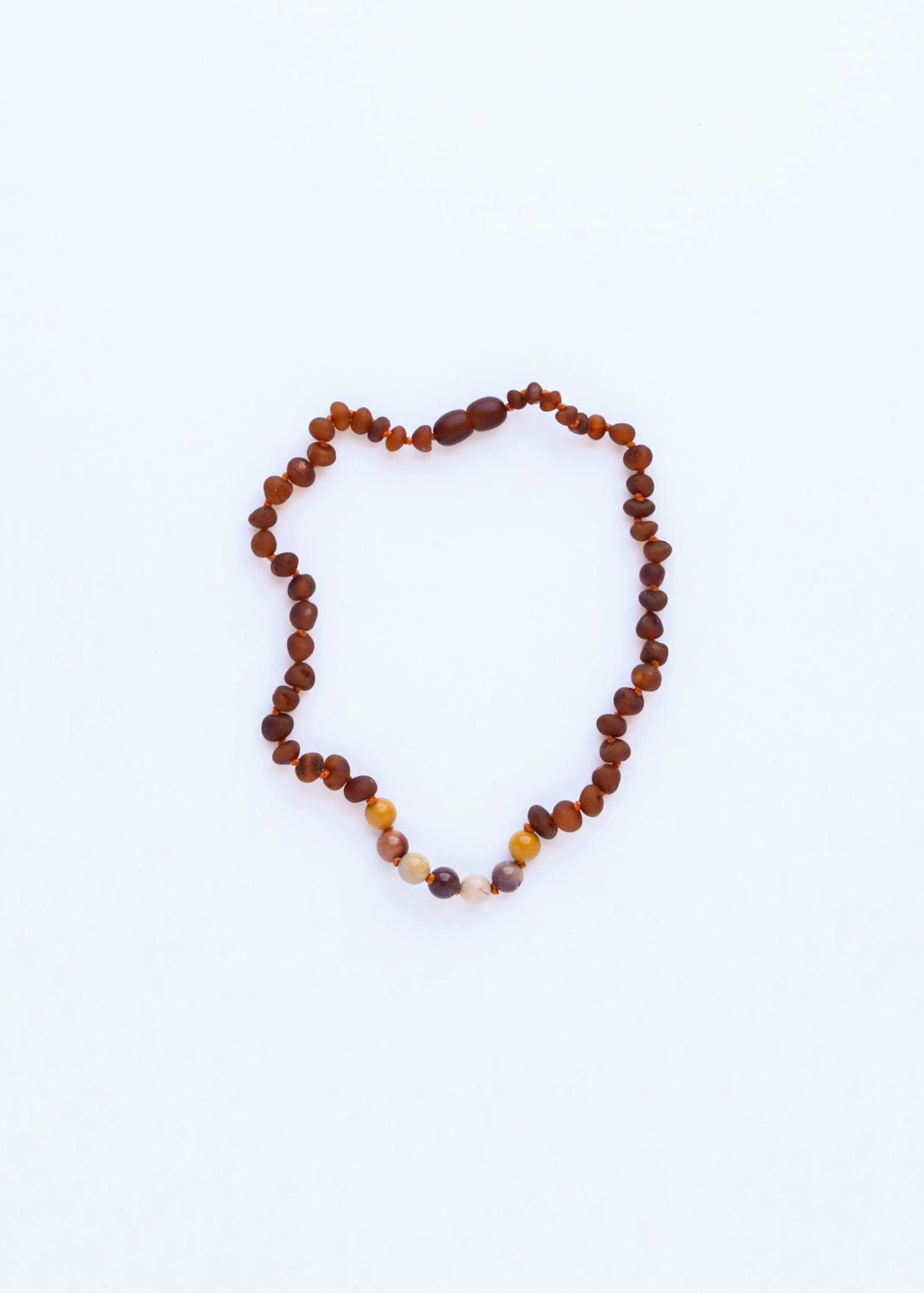 Raw Cognac Amber + Mookaite Jasper || Necklace