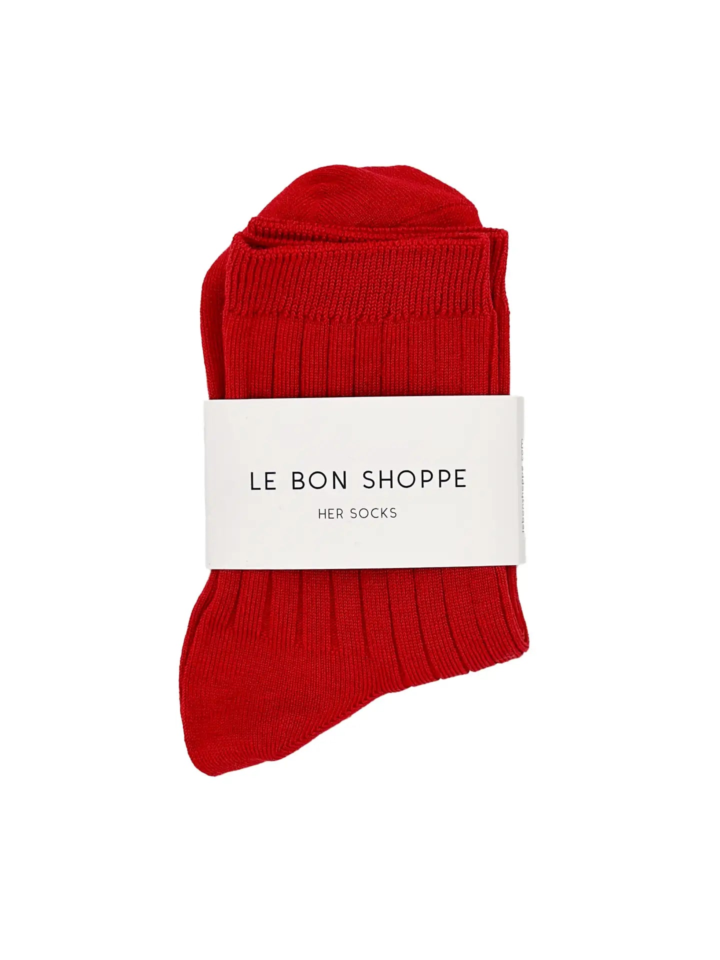 Her Socks - Mercerized Combed Cotton Rib | Classic Red