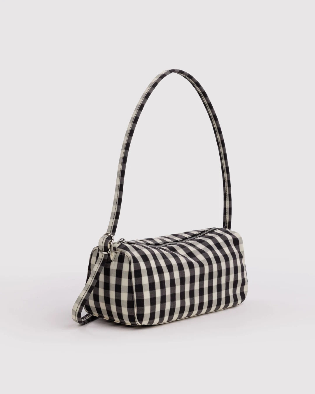 Black And Cream Gingham Nylon Loaf Bag