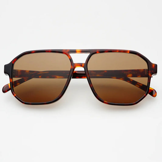 Billie Aviator Sunglasses (Dark Tortoise / Solid Brown)