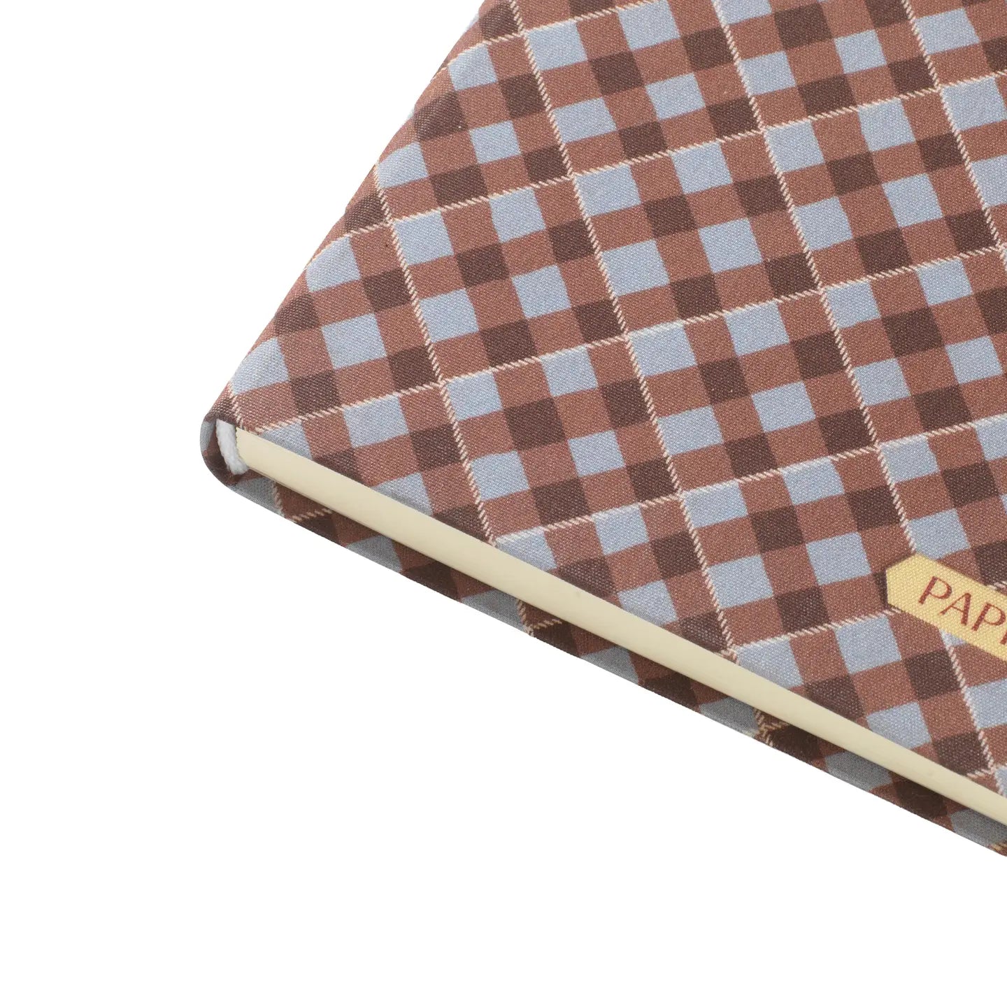 Fabric Lined Notebook, A5 Softcover - Petals & Plaid