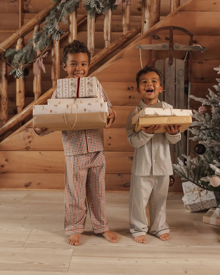 Long Sleeve Pajamas Holiday Gingham