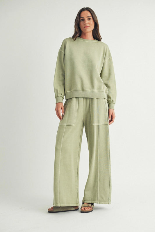 Comfy Full Length Wide Leg Pants | Aloe