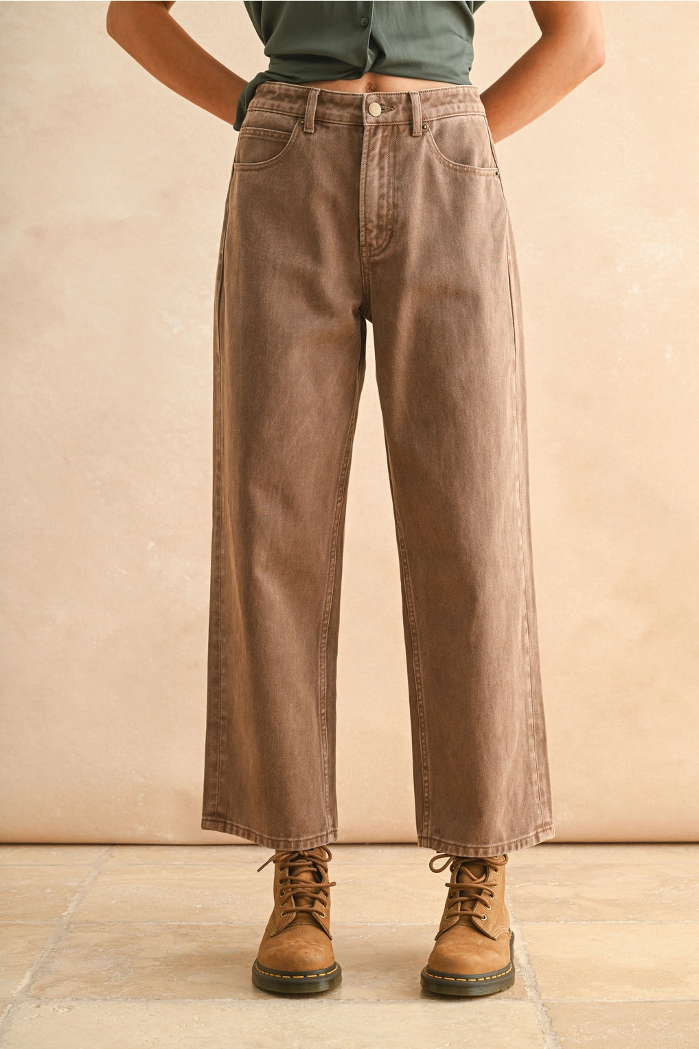 Mocha Washed Denim Pants