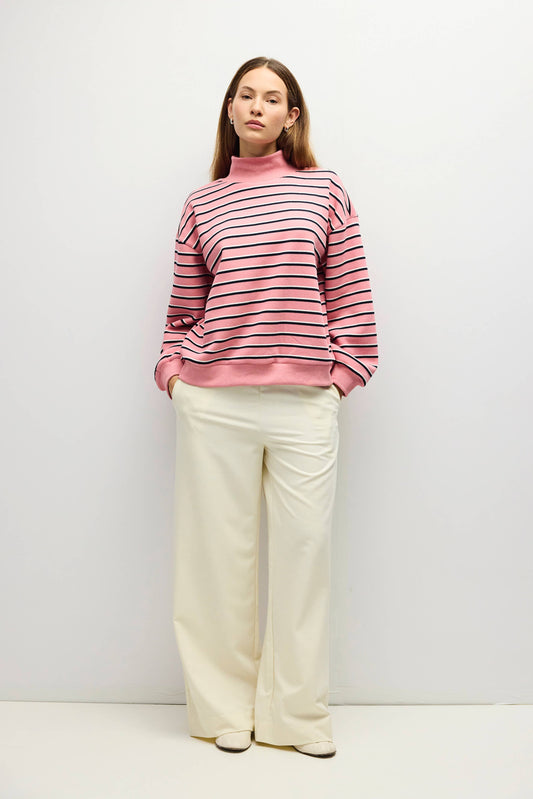 The Charlie Sweater | Mock Neck Striped Sweater
