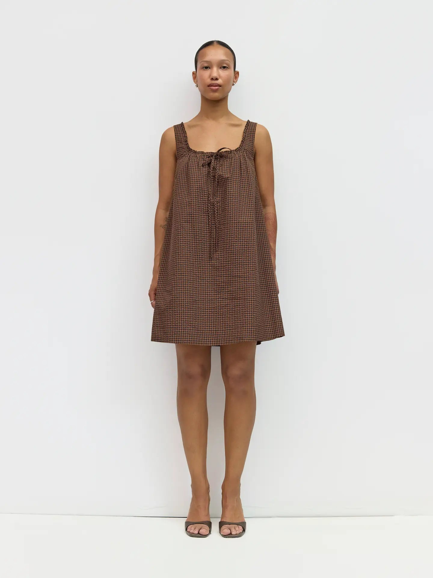 Plaid Babydoll Mini Dress