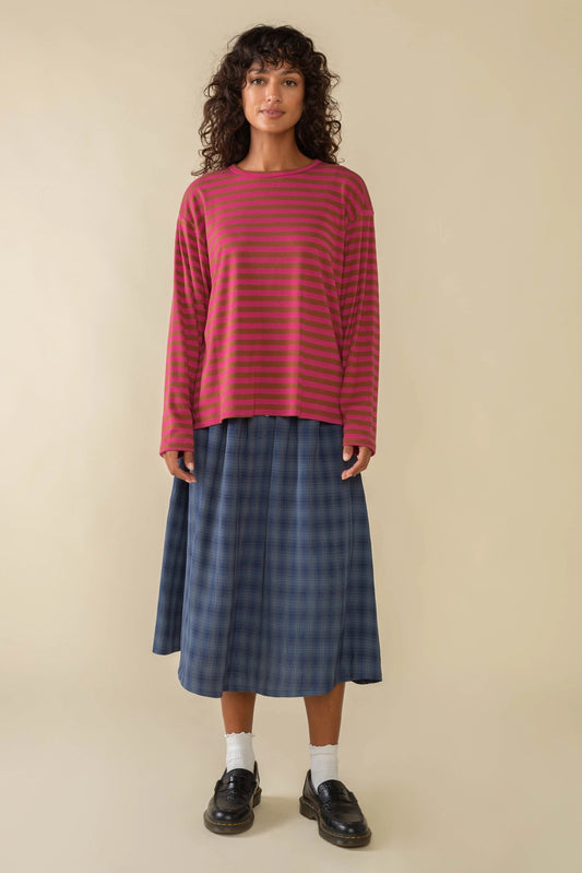 Culver Striped Rib Knit Long Sleeve Tee